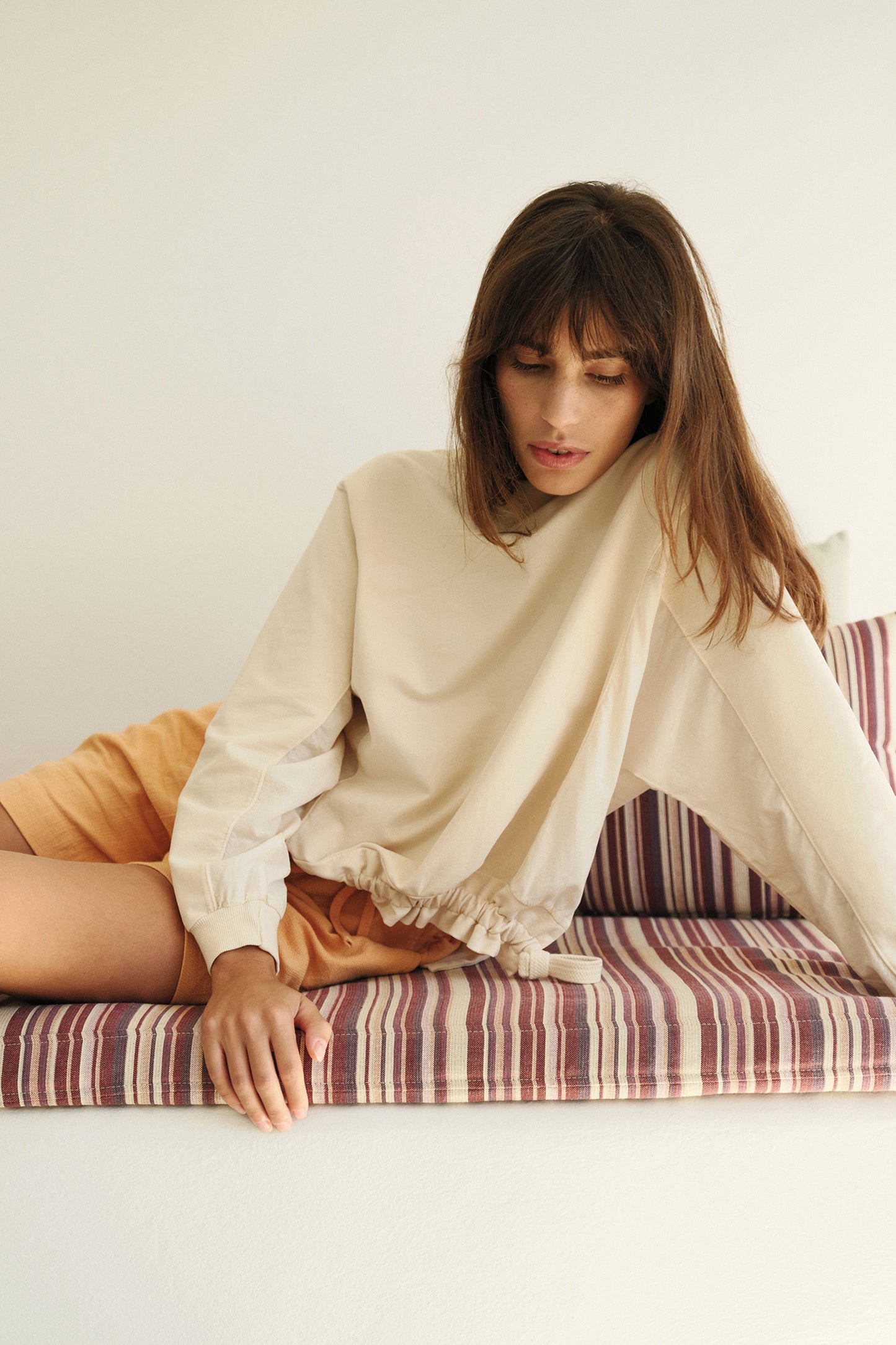 COTTON SWEATSHIRT WITH TIES