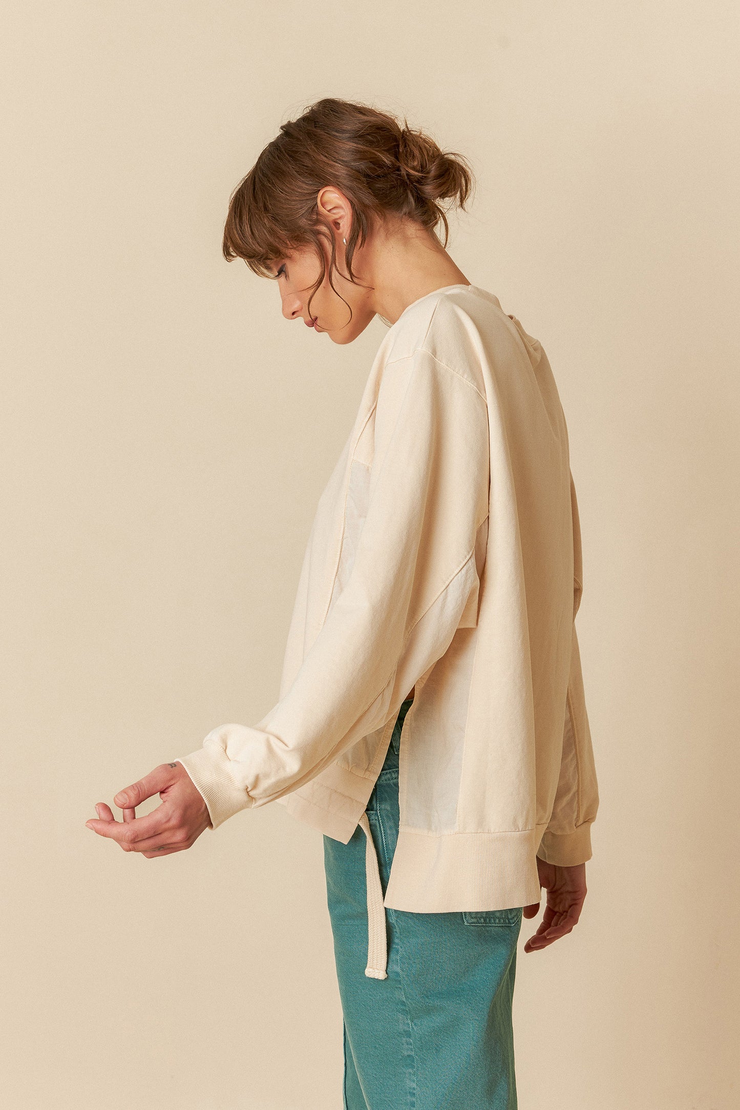 COTTON SWEATSHIRT WITH TIES