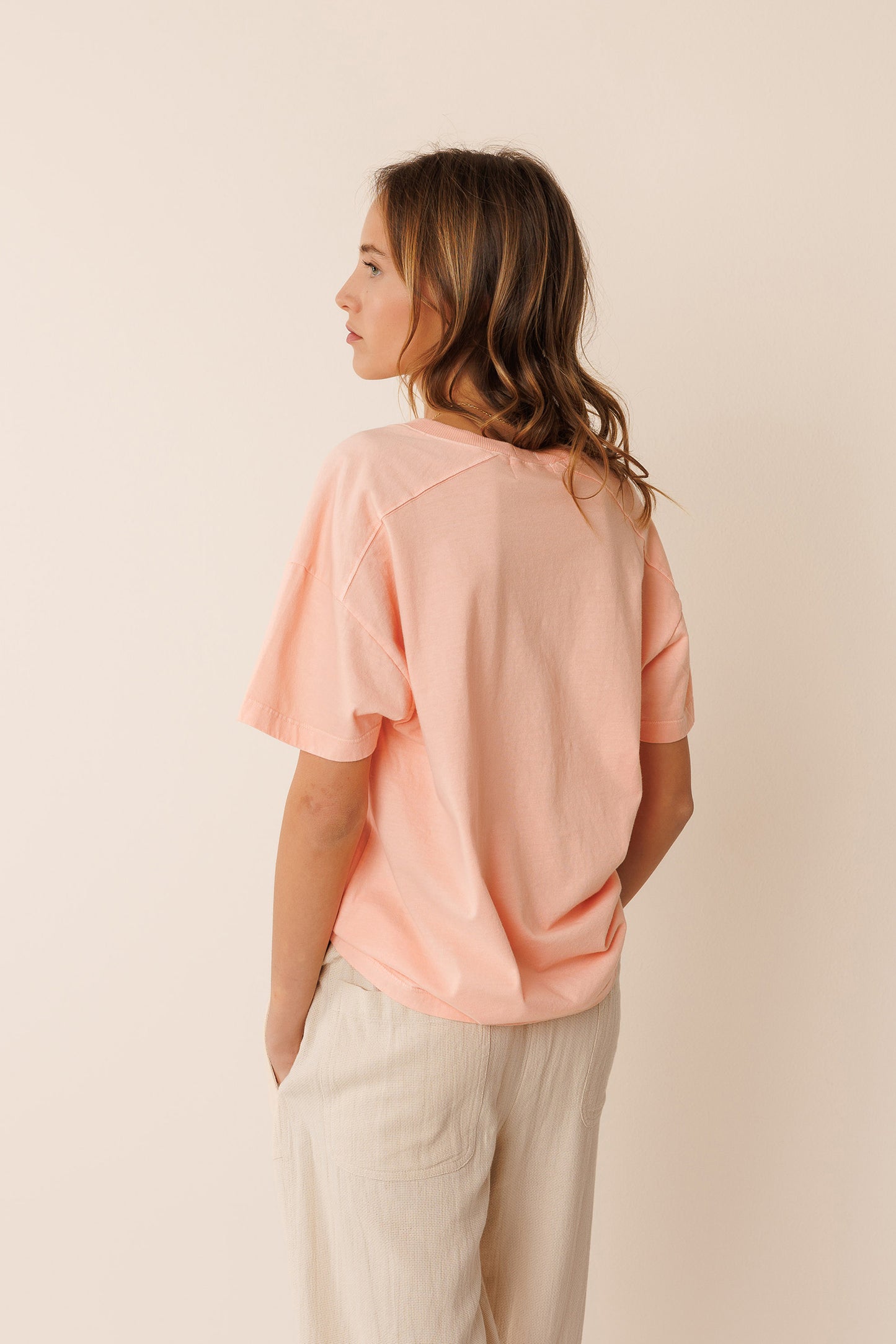V-NECK COTTON T- SHIRT