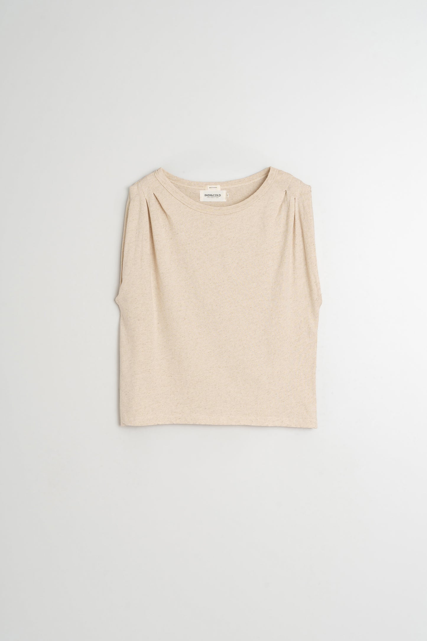 PLEATED MELANGE T-SHIRT