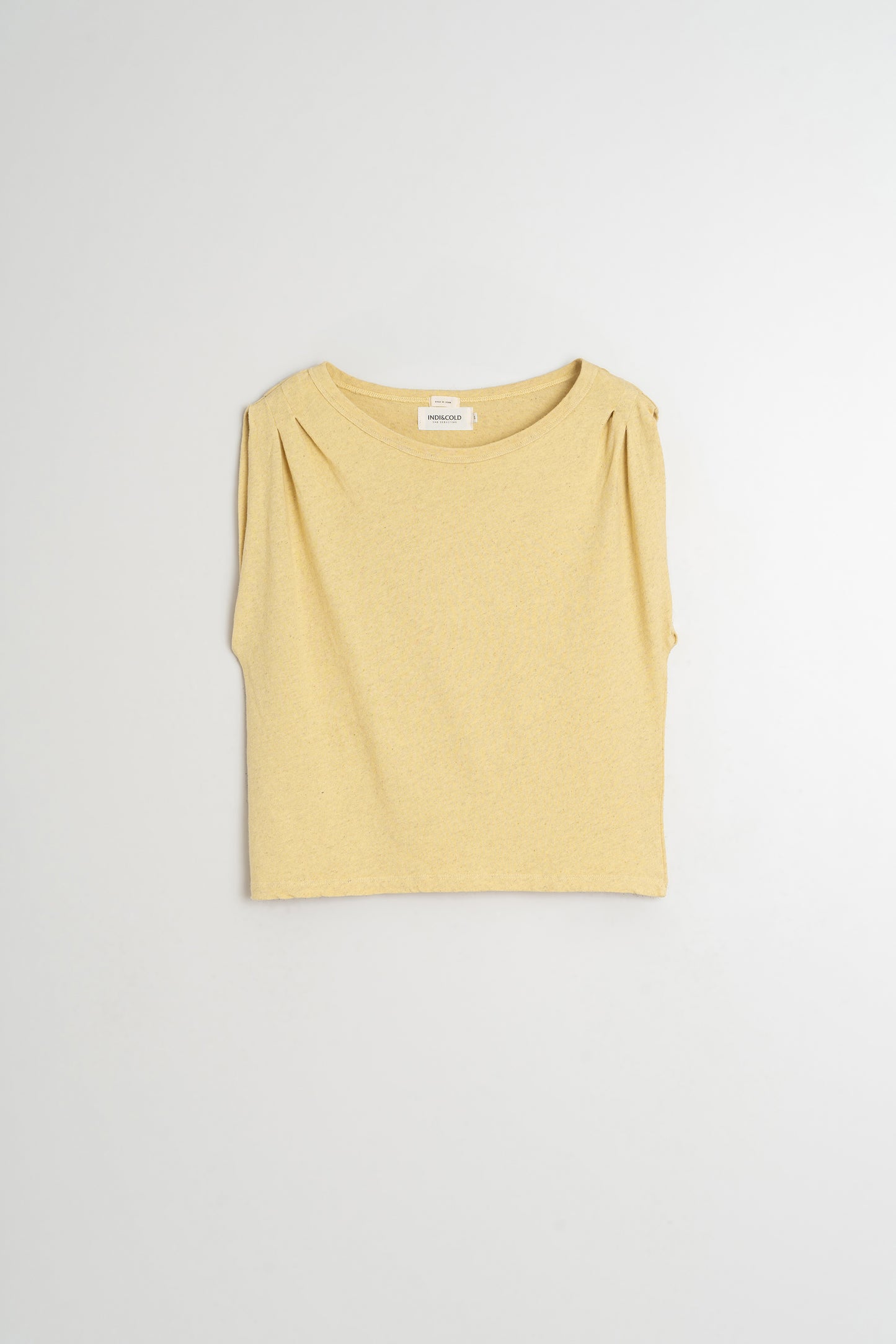 PLEATED MELANGE T-SHIRT