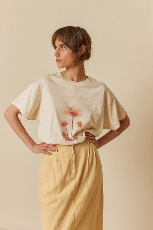[CL] COTTON FLORAL T-SHIRT