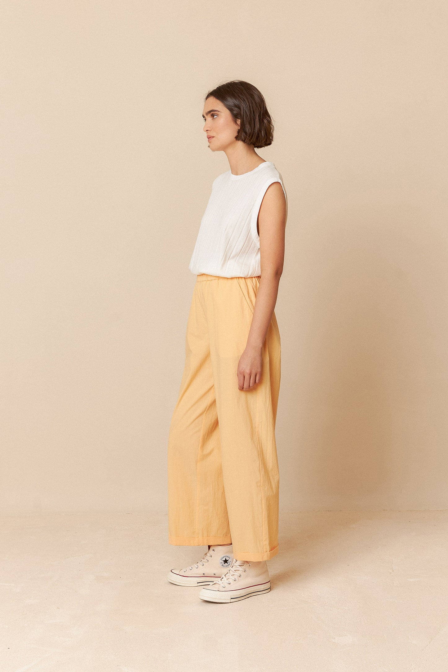 RIBBED KNIT T-SHIRT