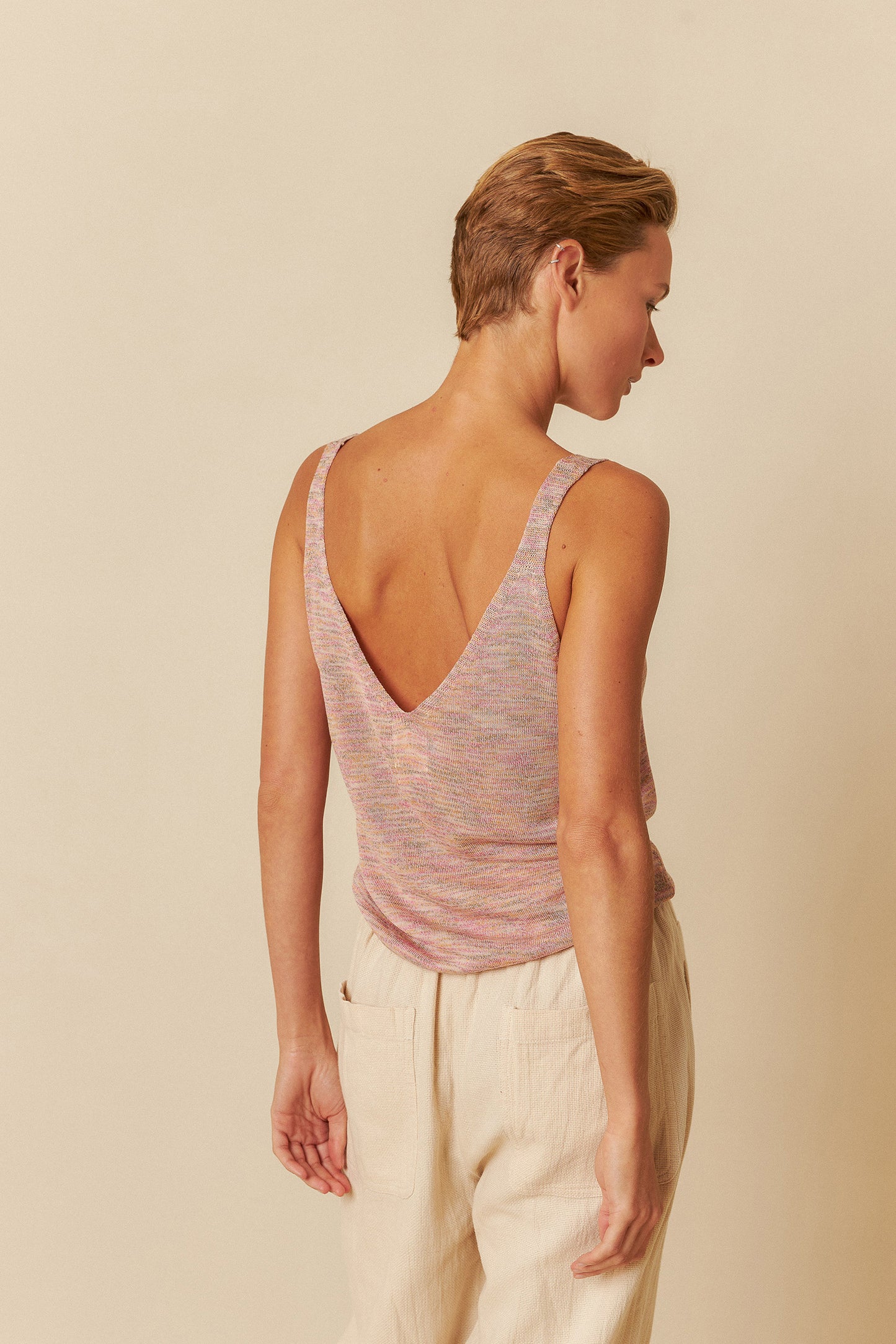 MELANGE KNIT T-SHIRT
