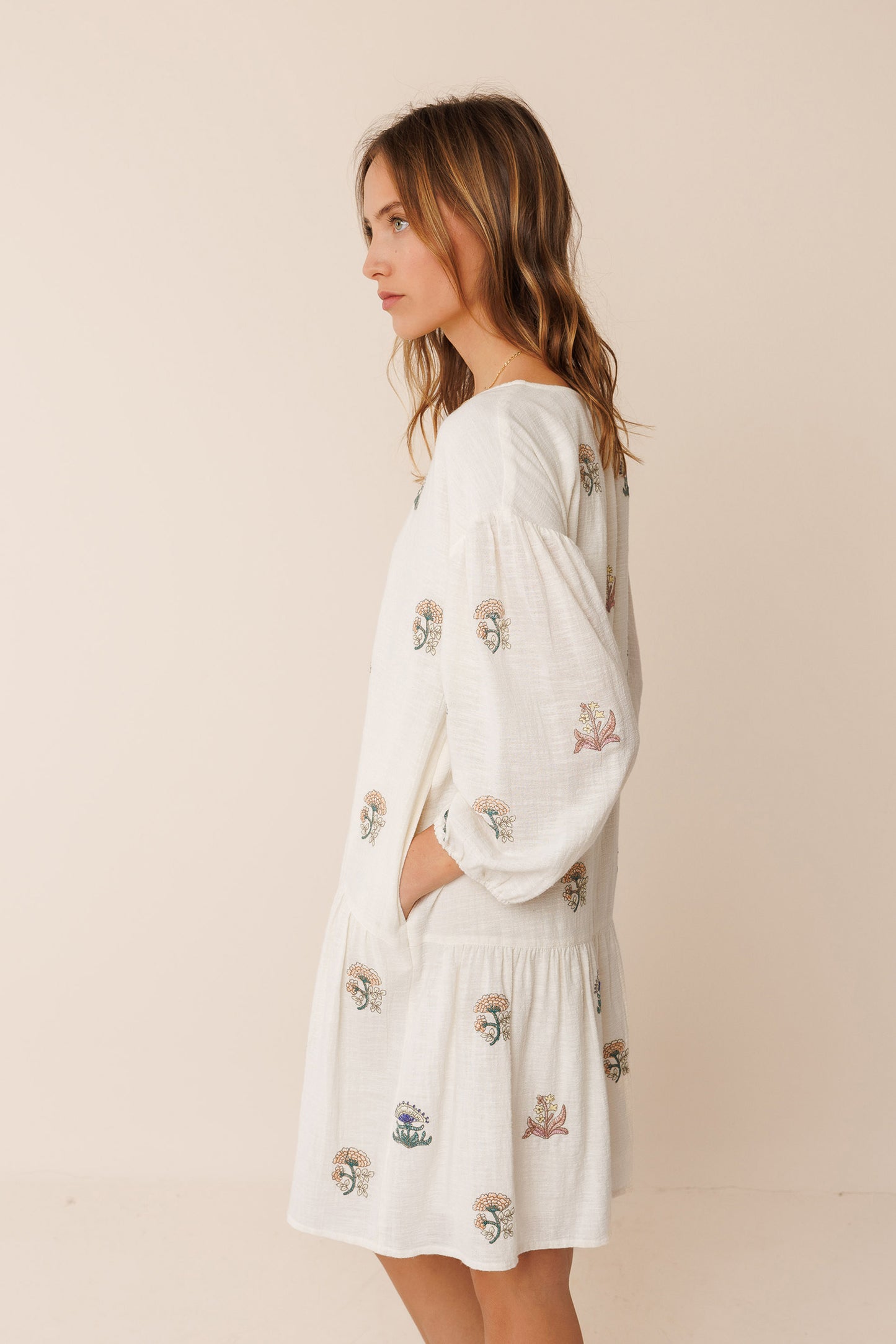 [CL] MULTI-COLOR EMBROIDERED DRESS