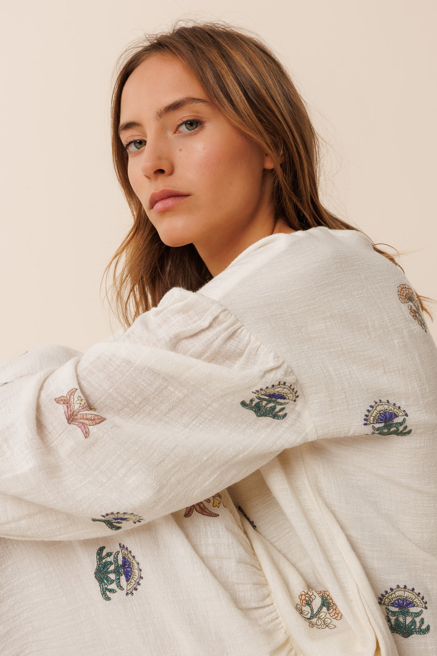 [CL] MULTI-COLOR EMBROIDERED DRESS
