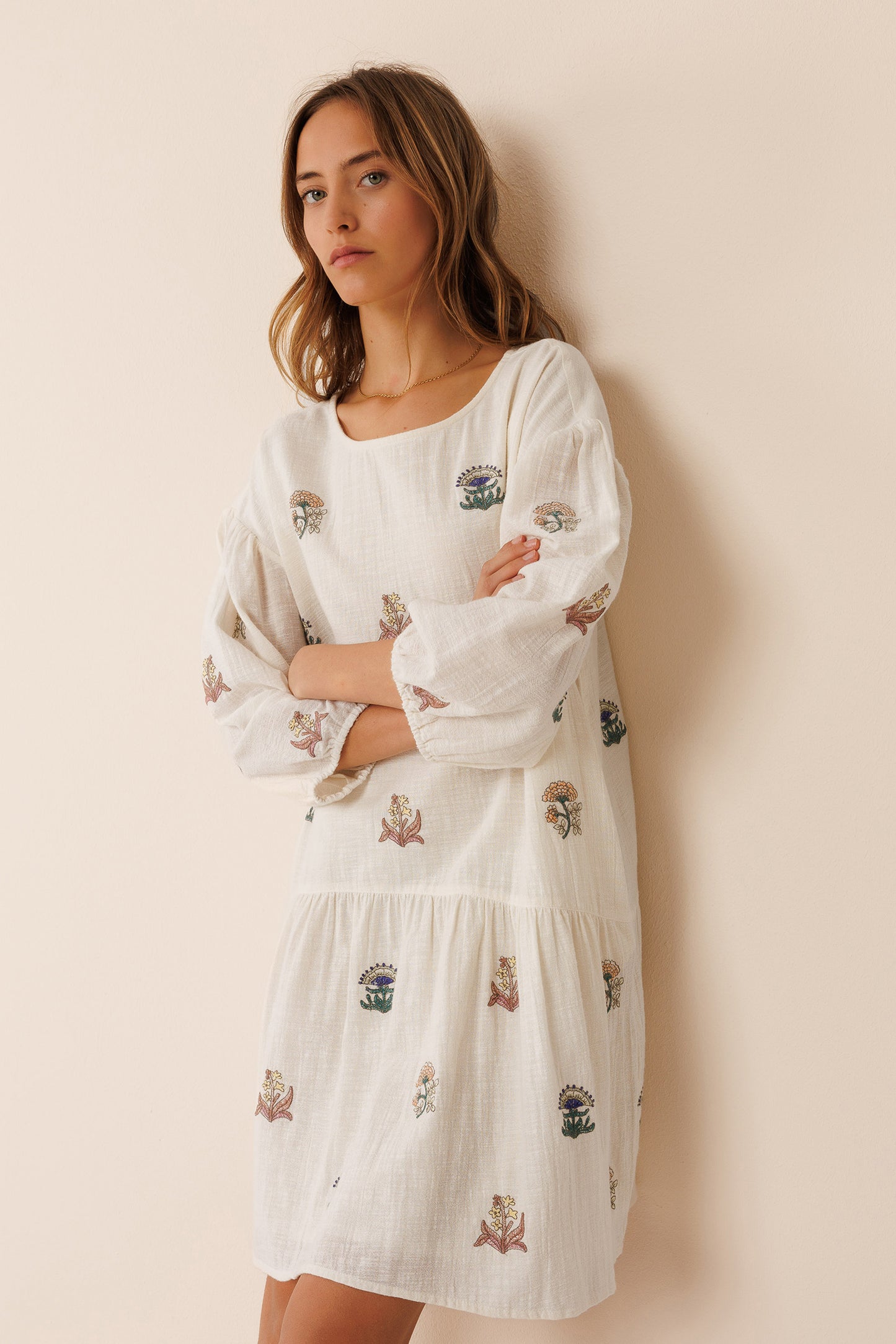 [CL] MULTI-COLOR EMBROIDERED DRESS