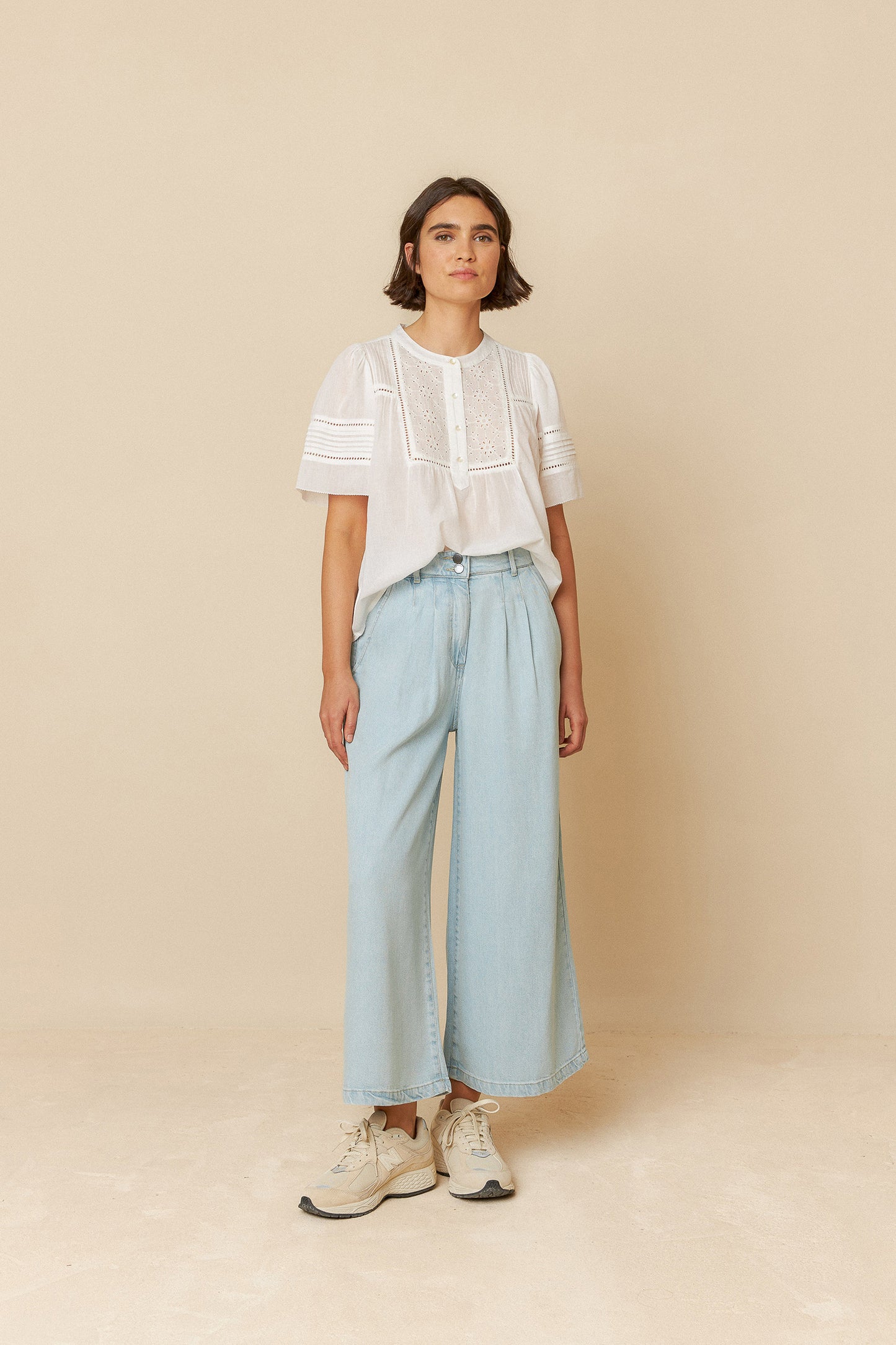 [CL] EMBROIDERED VOILE BLOUSE