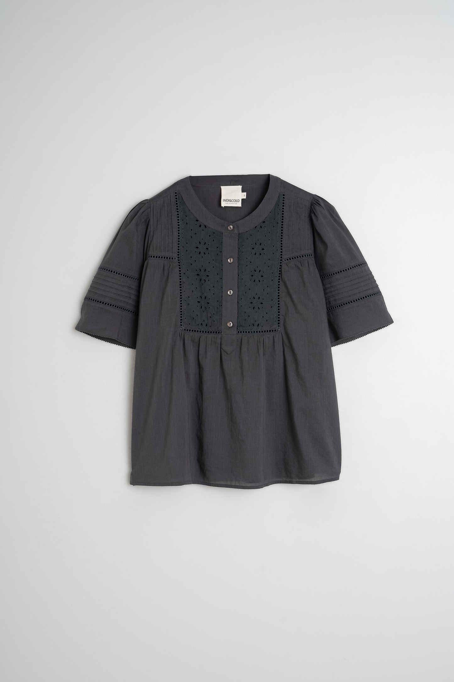 EMBROIDERED VOILE BLOUSE