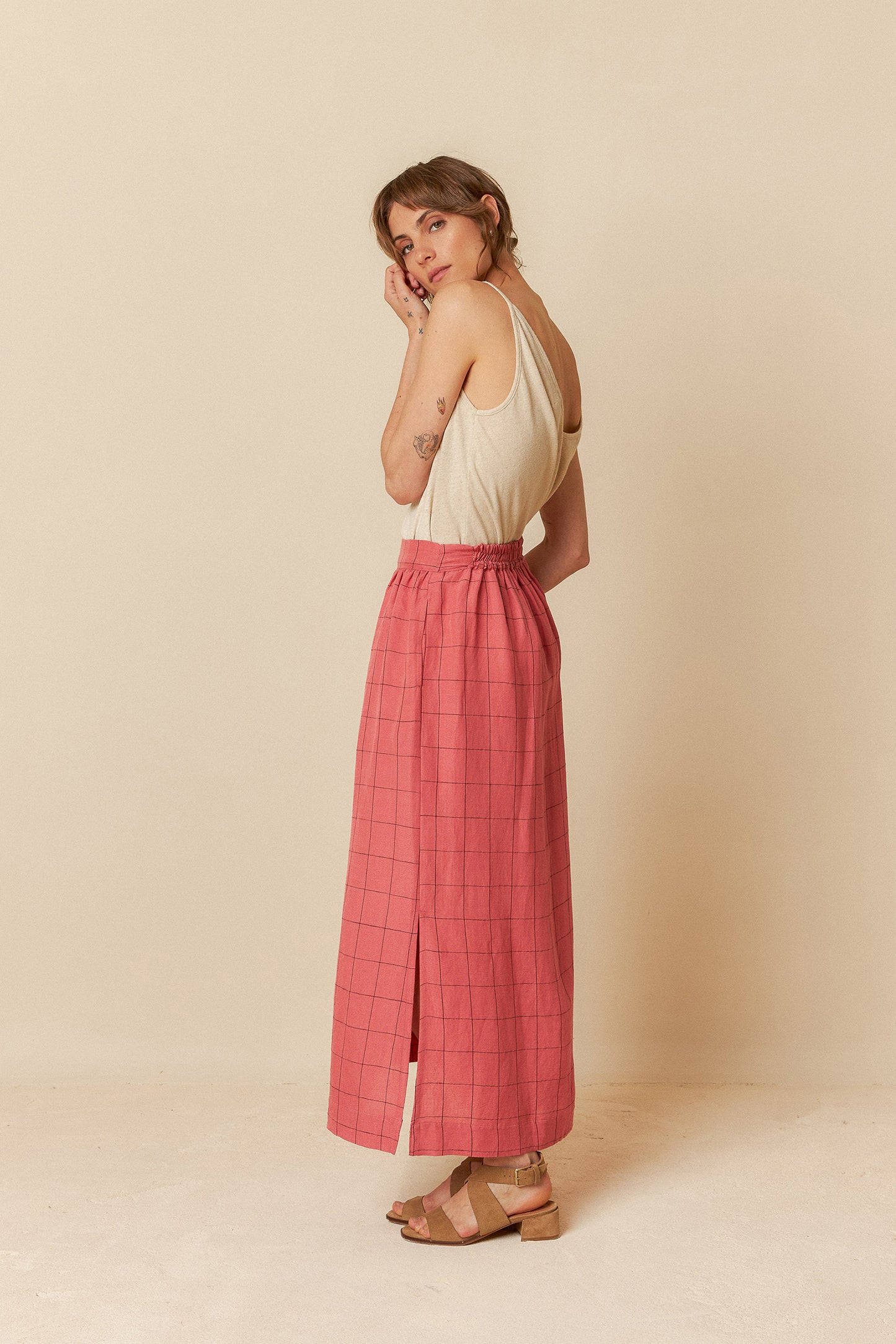 WINDOWPANE CHECK SKIRT