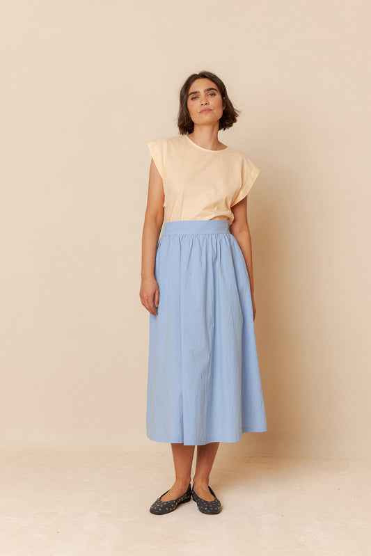 FALDA MIDI POPELÍN