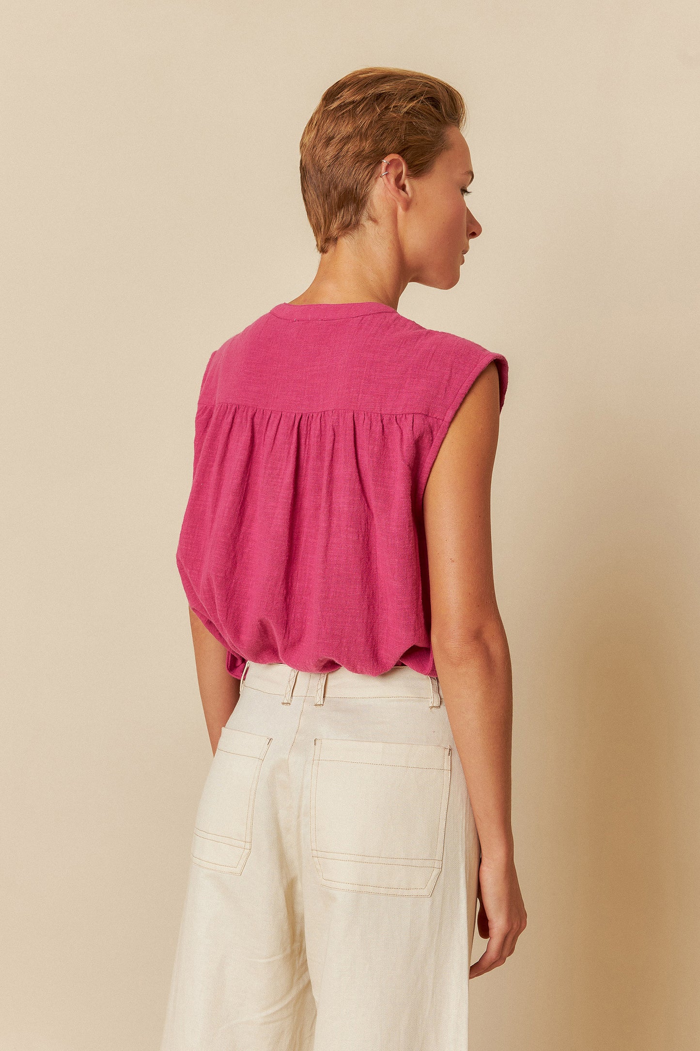 GABARDINE CROP TROUSERS