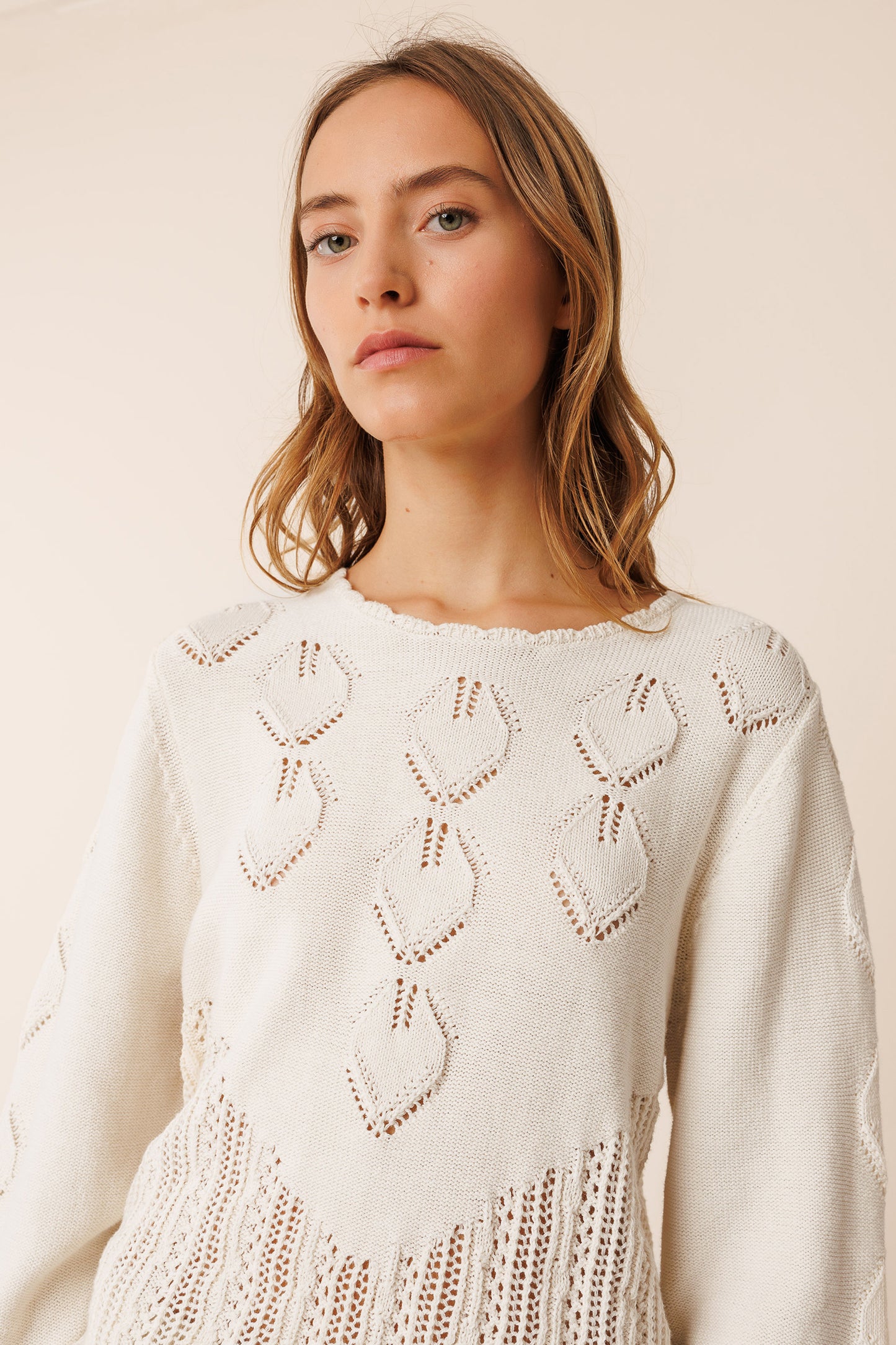 CROCHET EFFECT SWEATER
