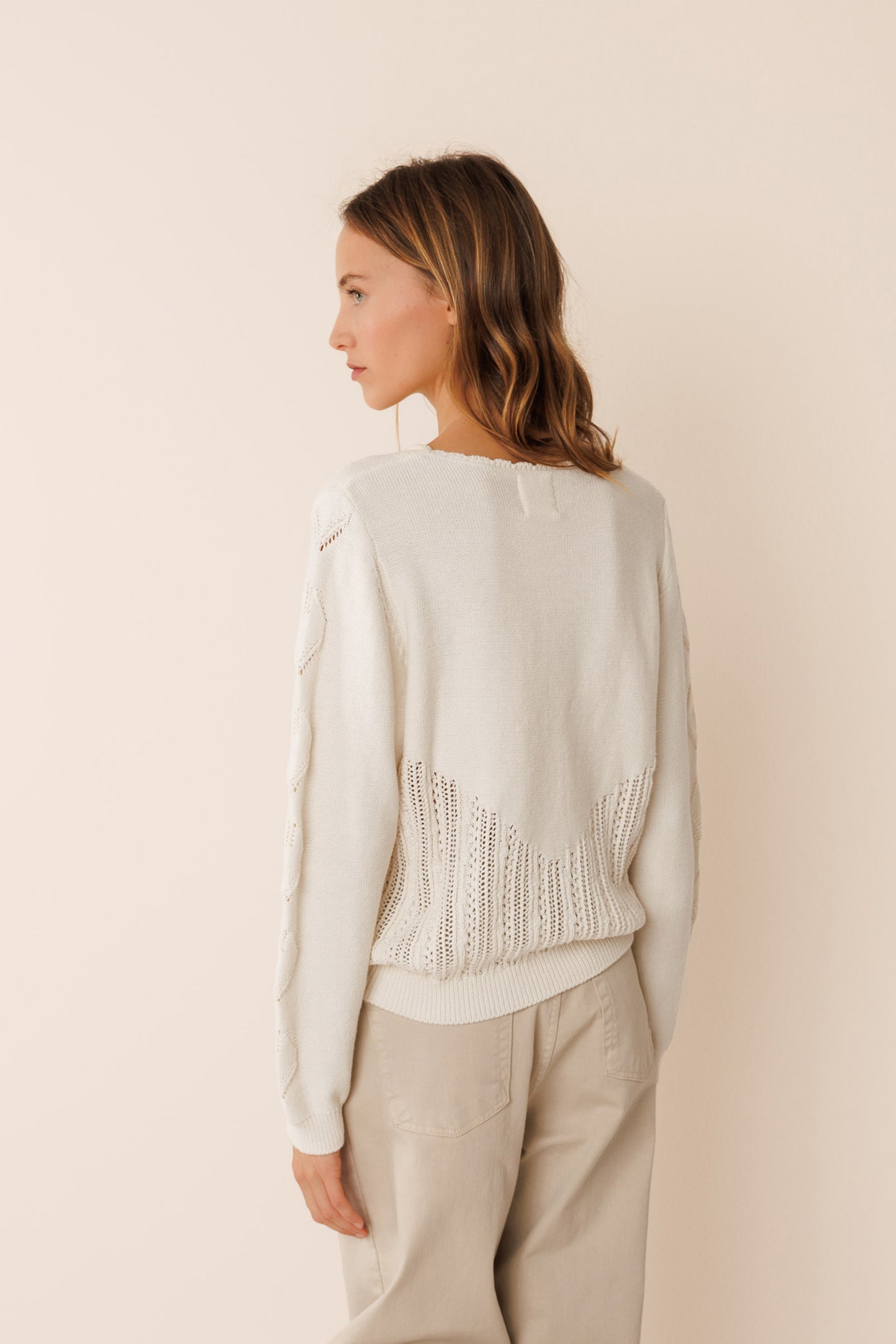 CROCHET EFFECT SWEATER