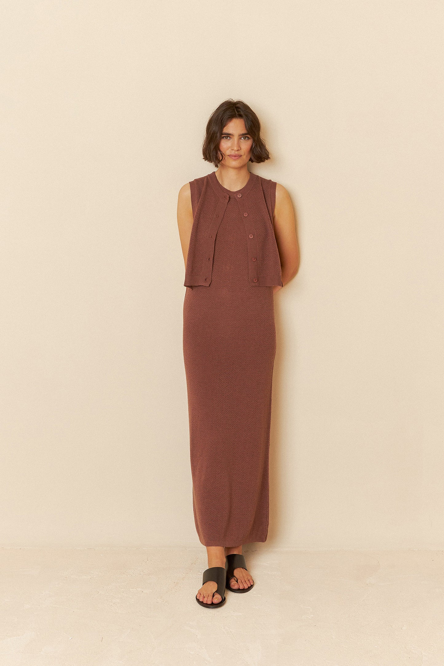 RICE STITCH KNIT DRESS