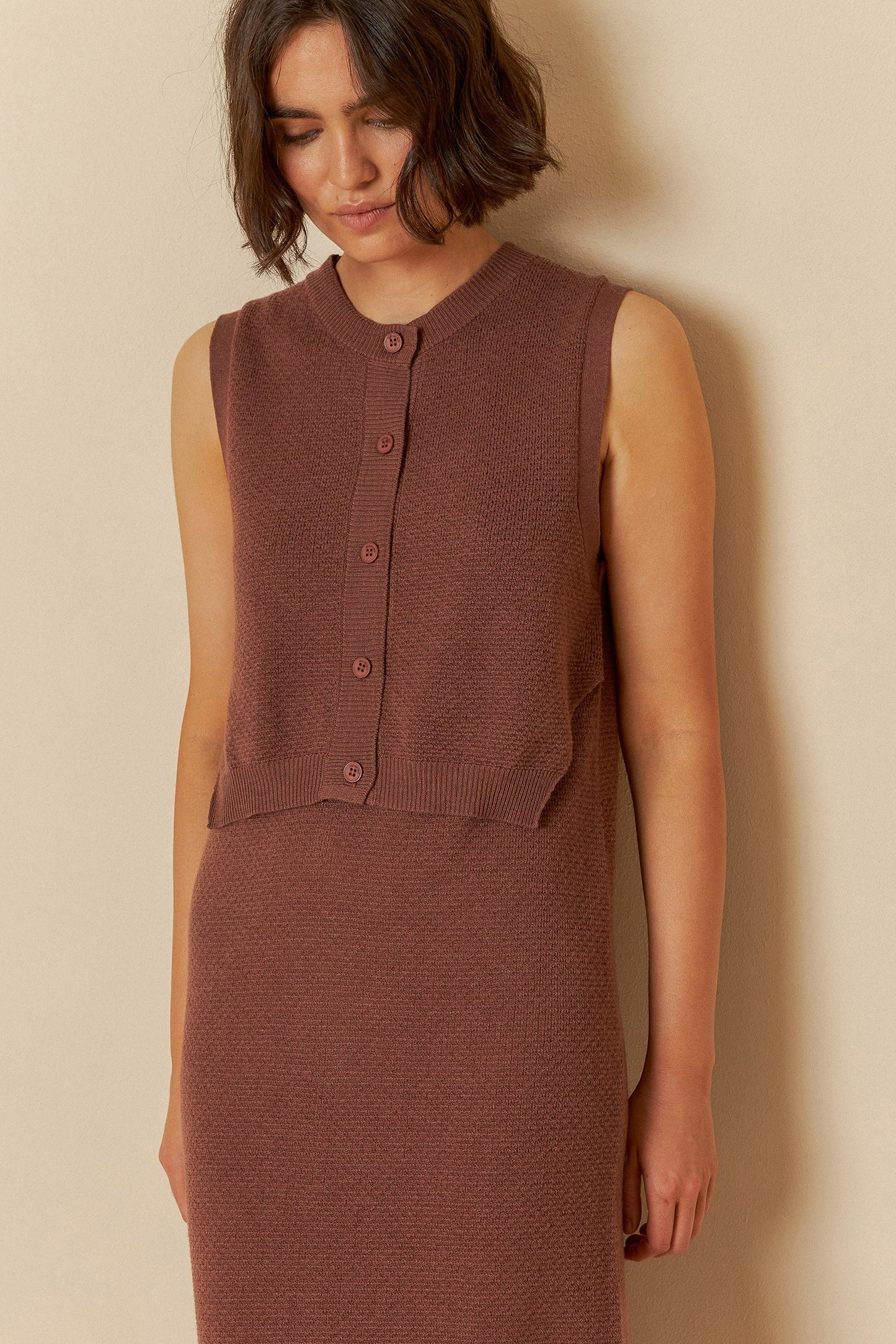 RICE STITCH KNIT DRESS