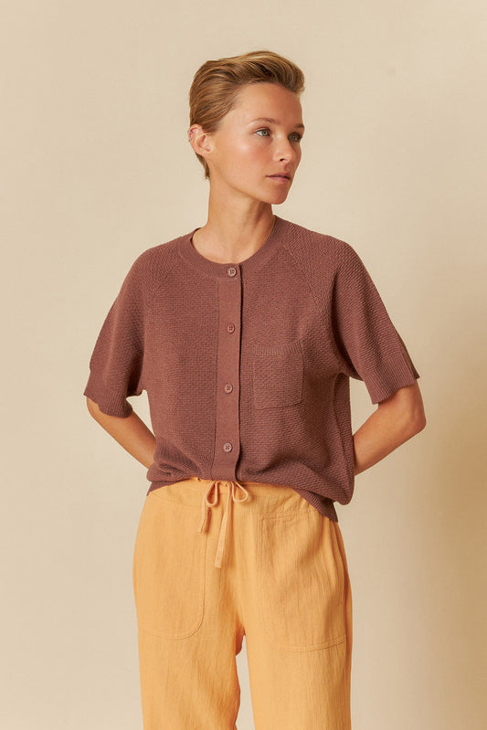 VESTE EN MAILLE DE RIZ