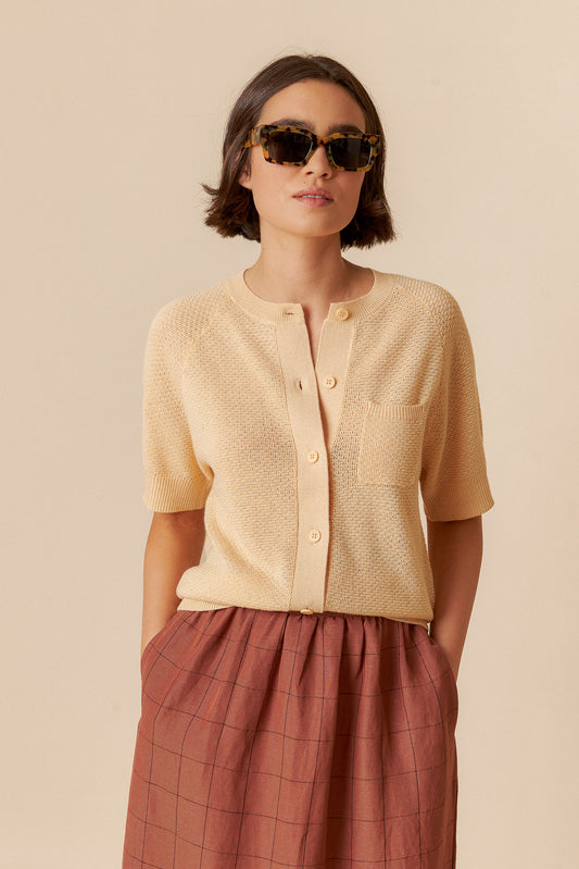 VESTE EN MAILLE DE RIZ