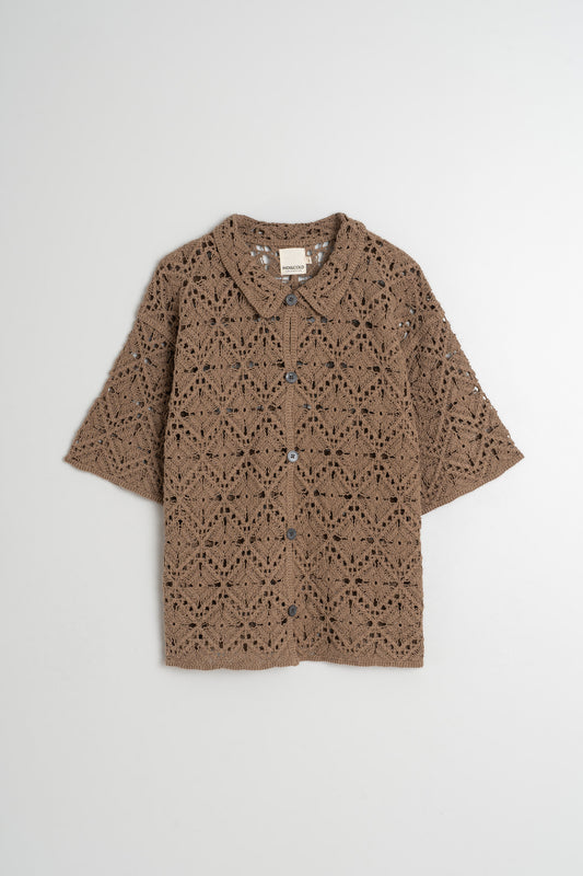 VESTE CROCHET À MANCHES COURTES
