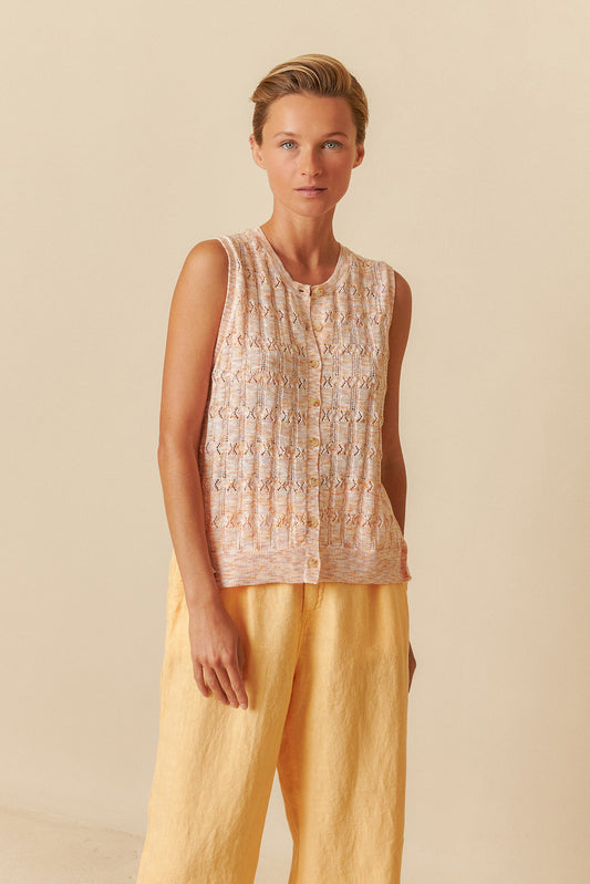 GILET EN MAILLE POINTELLE