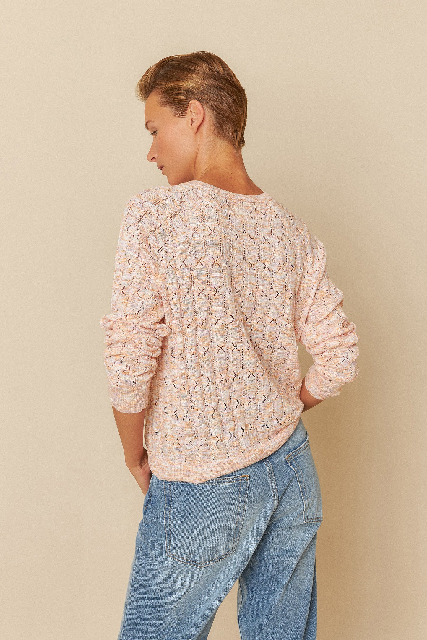 POINTELLE KNIT SWEATER