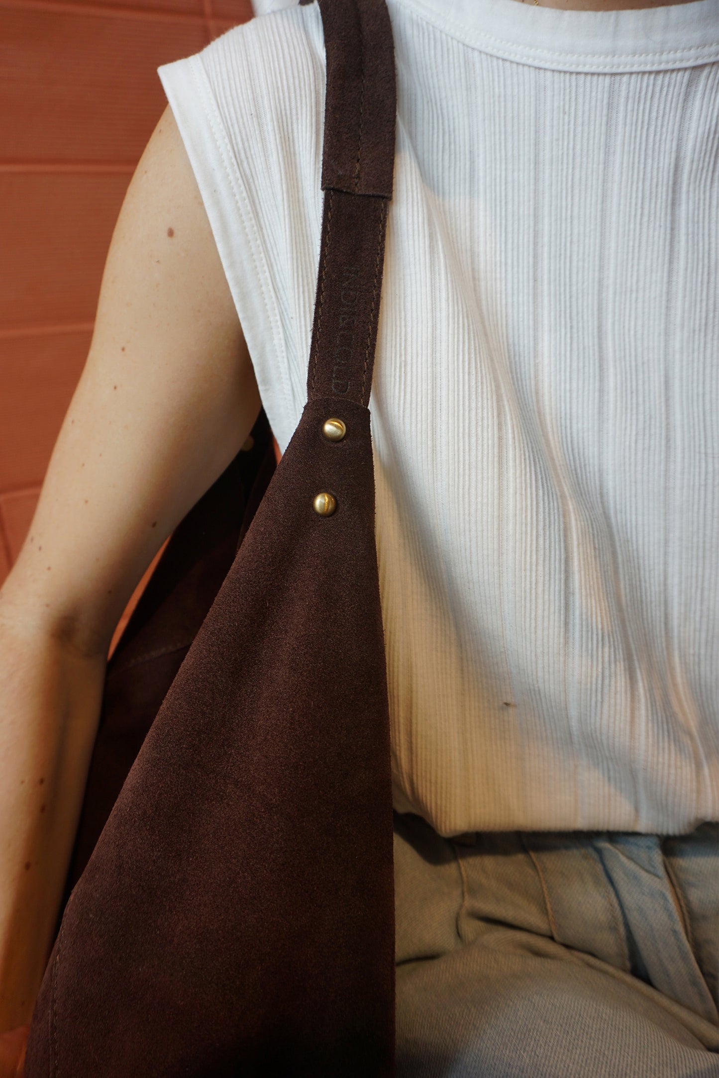 SPLIT LEATHER TOTE BAG