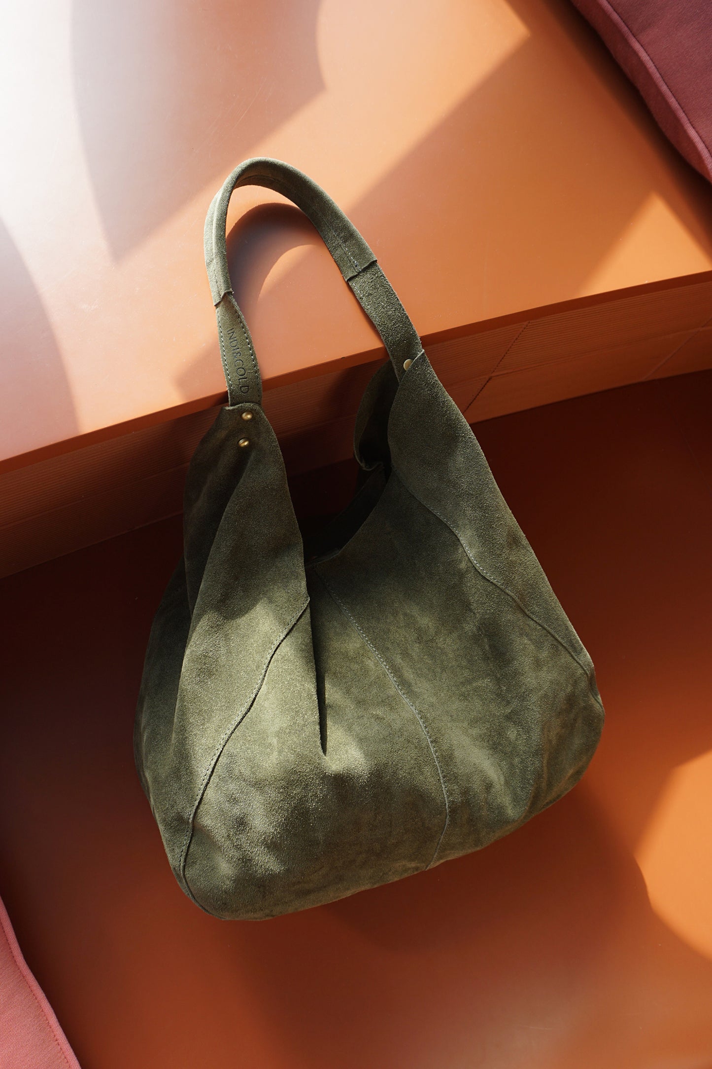 SPLIT LEATHER TOTE BAG