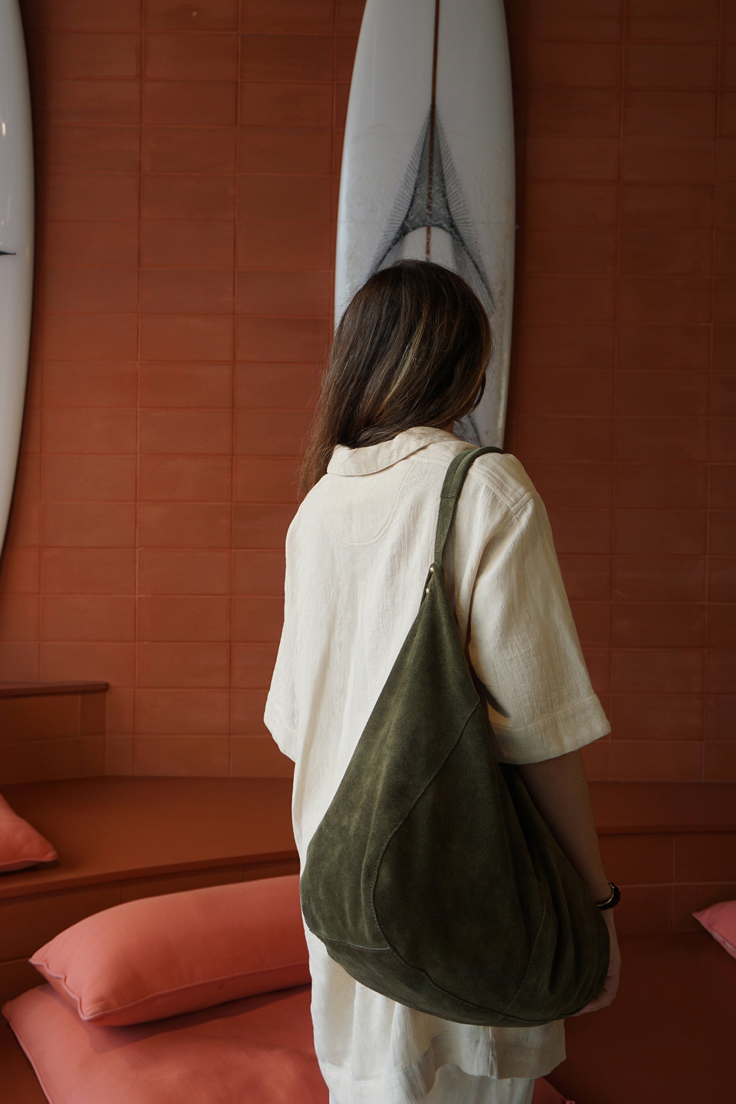 SPLIT LEATHER TOTE BAG