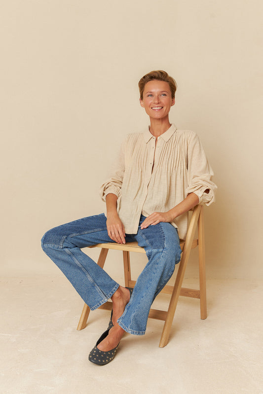 LEAH PLEATED SHIRT