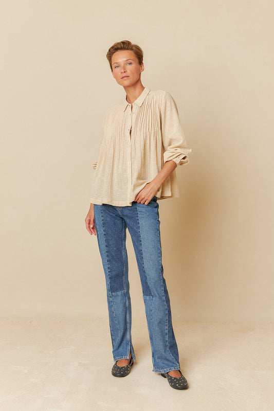 LEAH PLEATED SHIRT