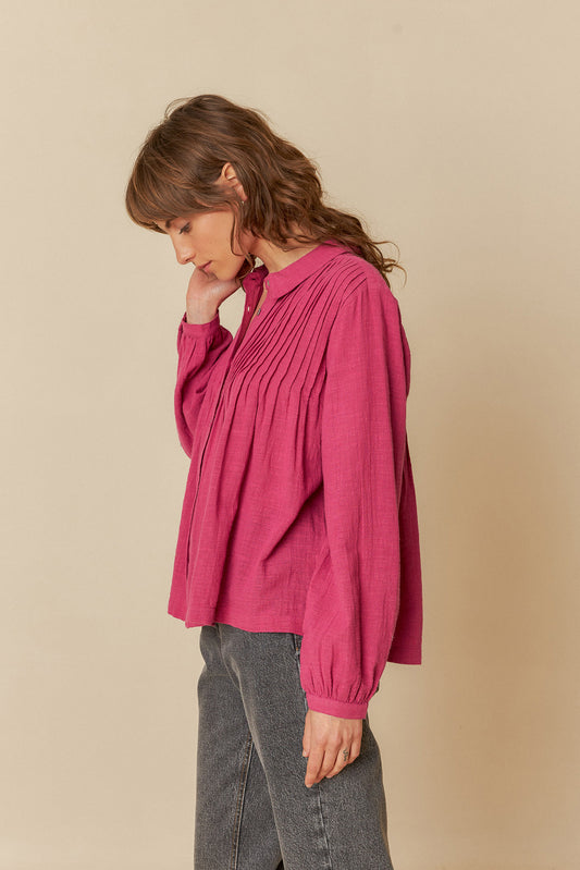 LEAH PLEATED SHIRT