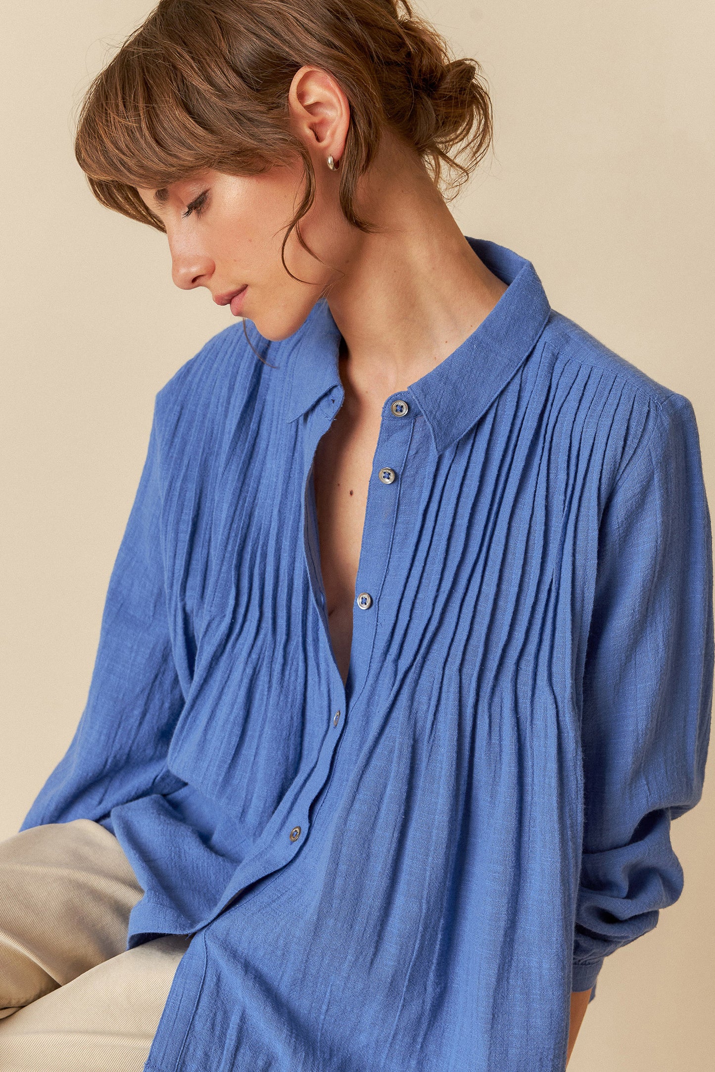 LEAH PLEATED SHIRT