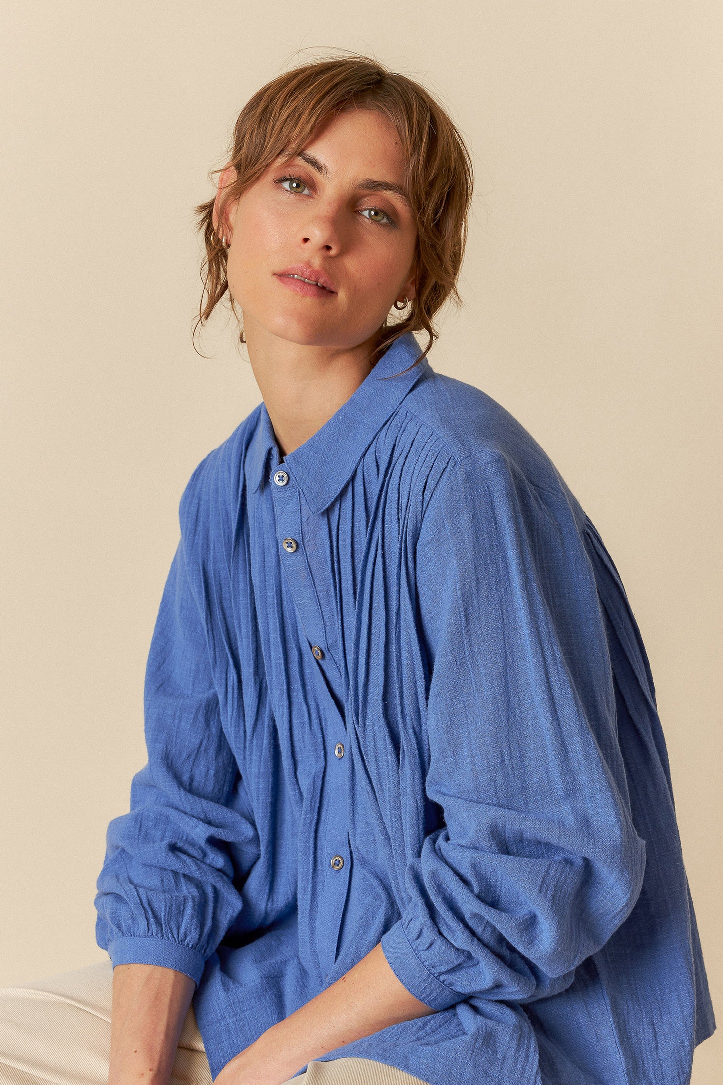 LEAH PLEATED SHIRT