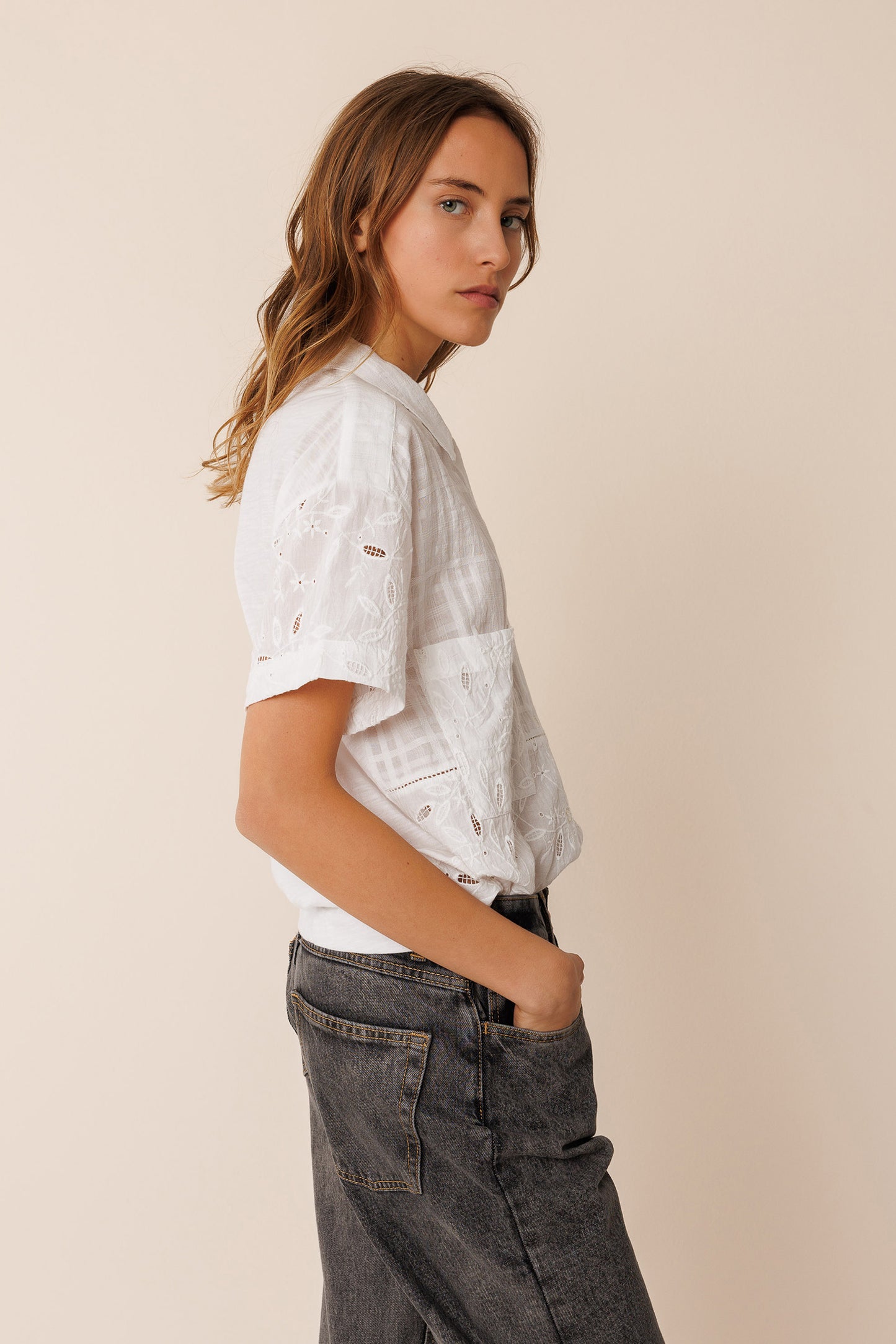 [CL] COMBINED EMBROIDERY SHIRT