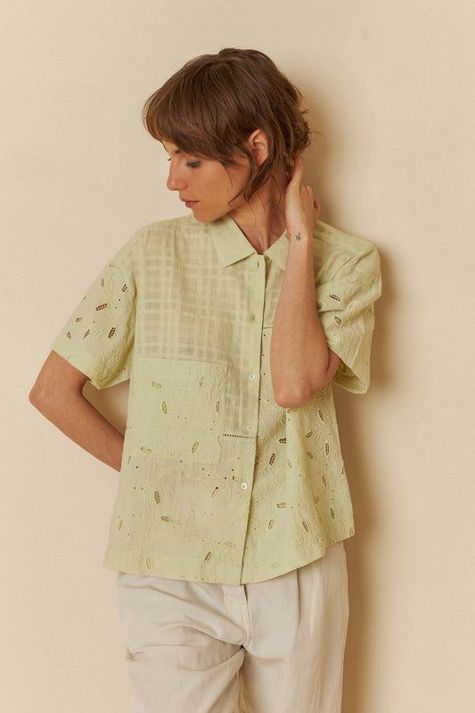 CHEMISE COMBINÉE BRODERIE