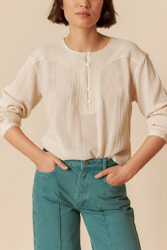 BOMBED SLEEVE BLOUSE