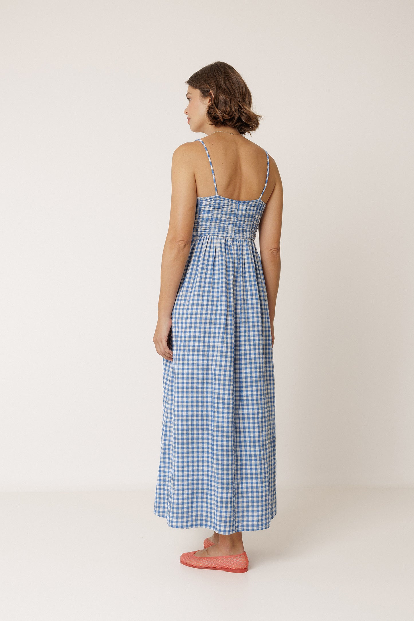 STRAPPY GINGHAM DRESS