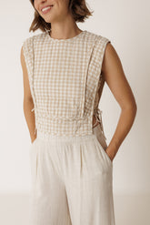 QUILTED CHECKERED TOP