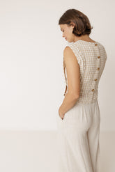 QUILTED CHECKERED TOP