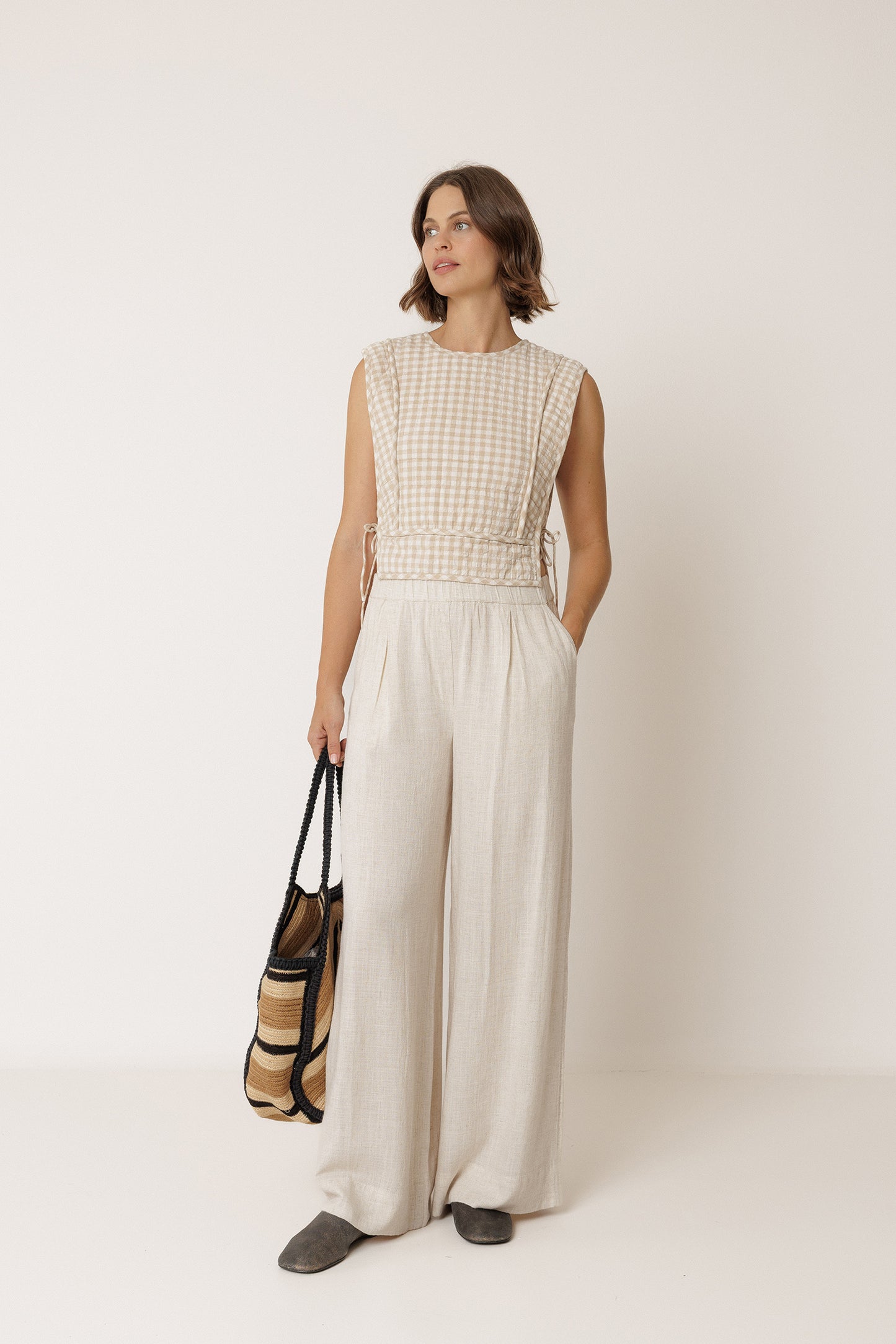 QUILTED CHECKERED TOP