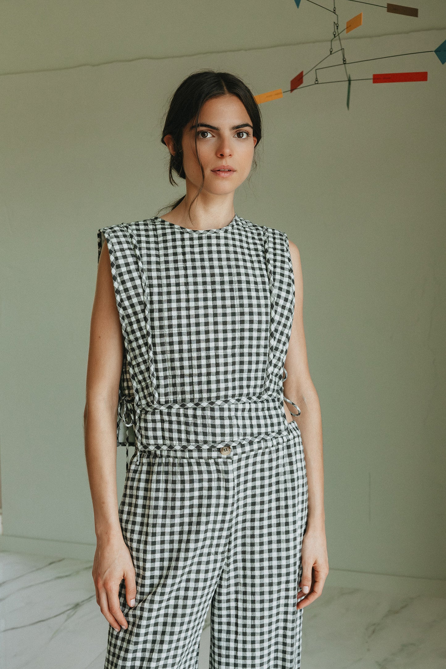 QUILTED CHECKERED TOP