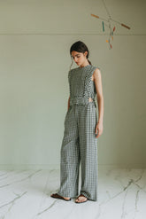 QUILTED CHECKERED TOP