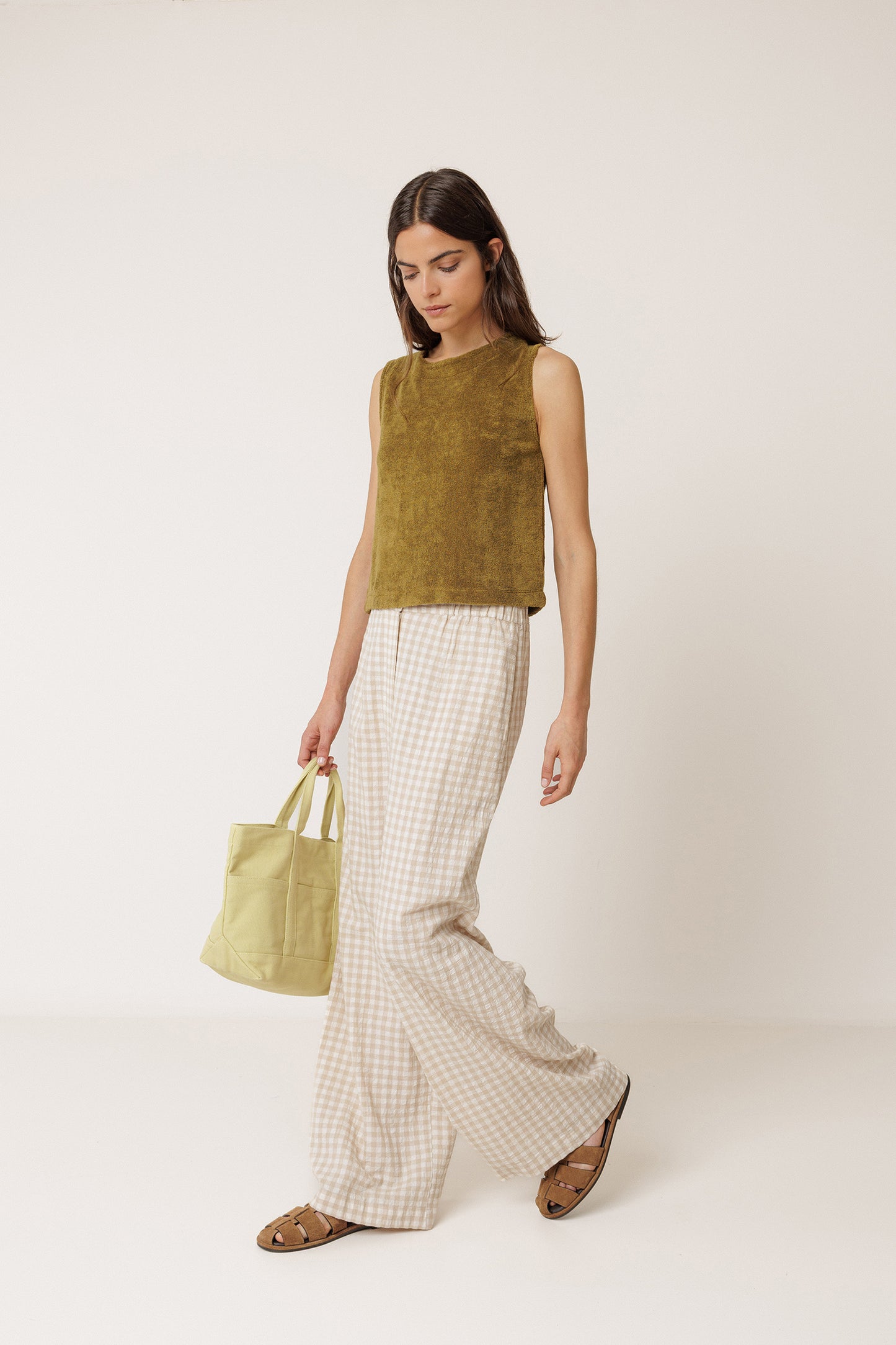 ELASTIC GINGHAM PANT