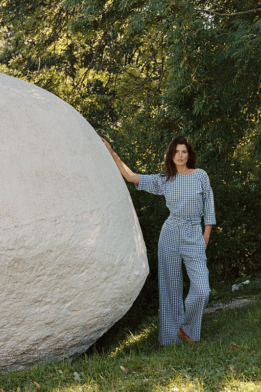 ELASTIC GINGHAM PANT 1