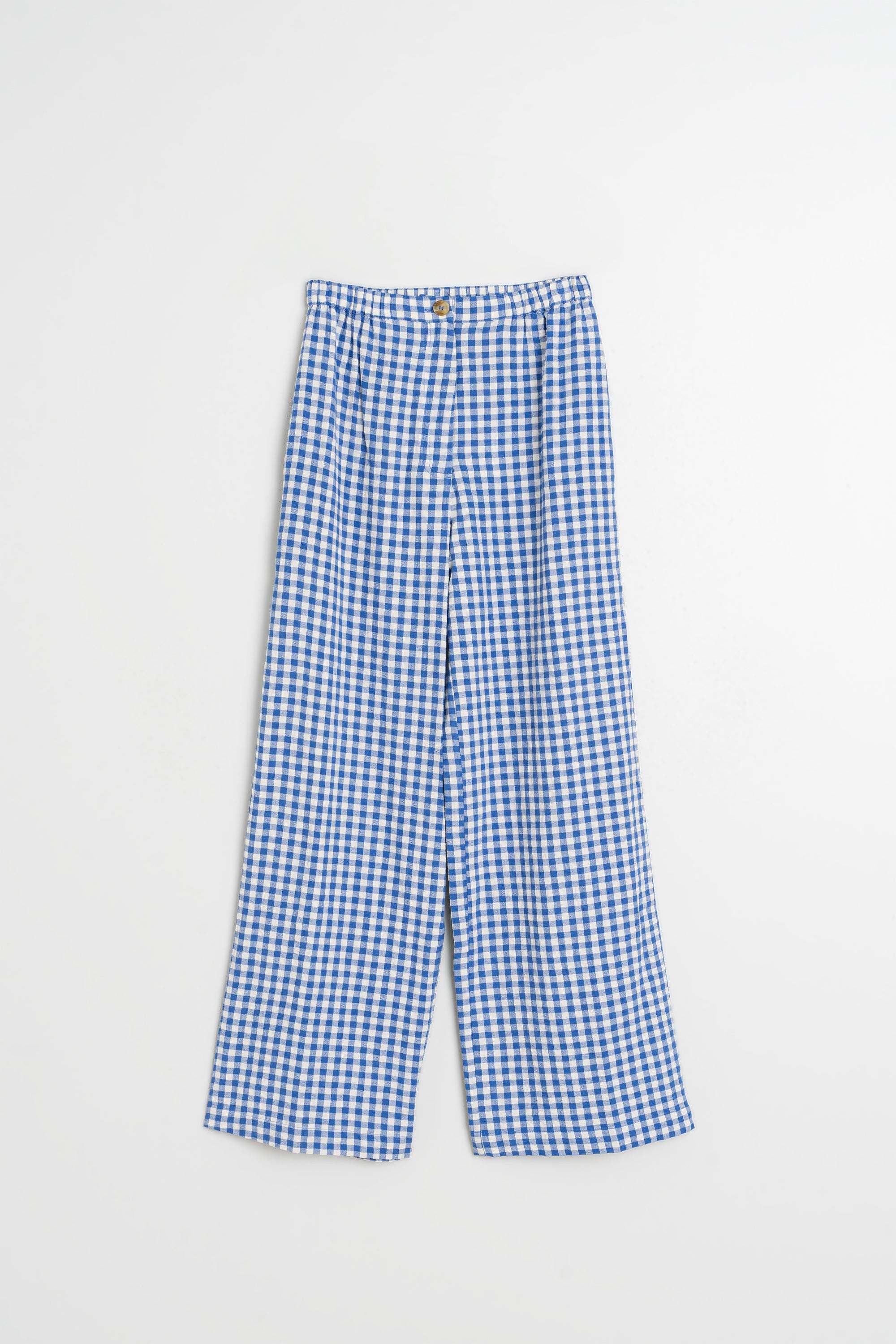 ボトムス melted butter BLUE GINGHAM CHECK PANTS ELASTIC GINGHAM PANT | INDI&COLD