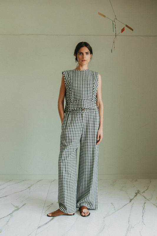 ELASTIC GINGHAM PANT 1