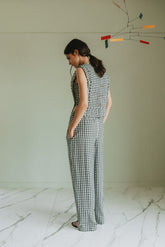 ELASTIC GINGHAM PANT
