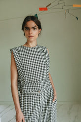 ELASTIC GINGHAM PANT