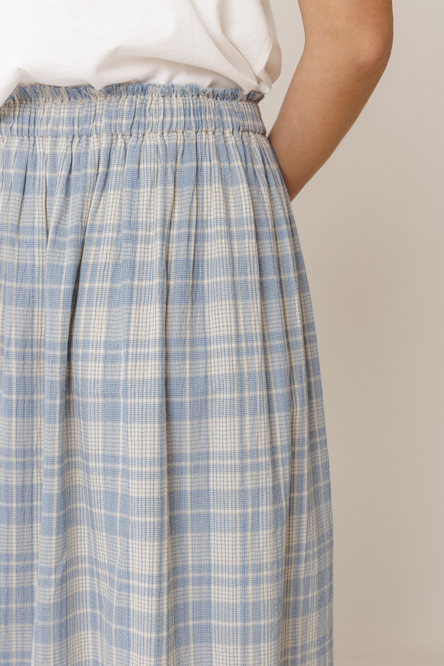 COTTON PLAID SKIRT