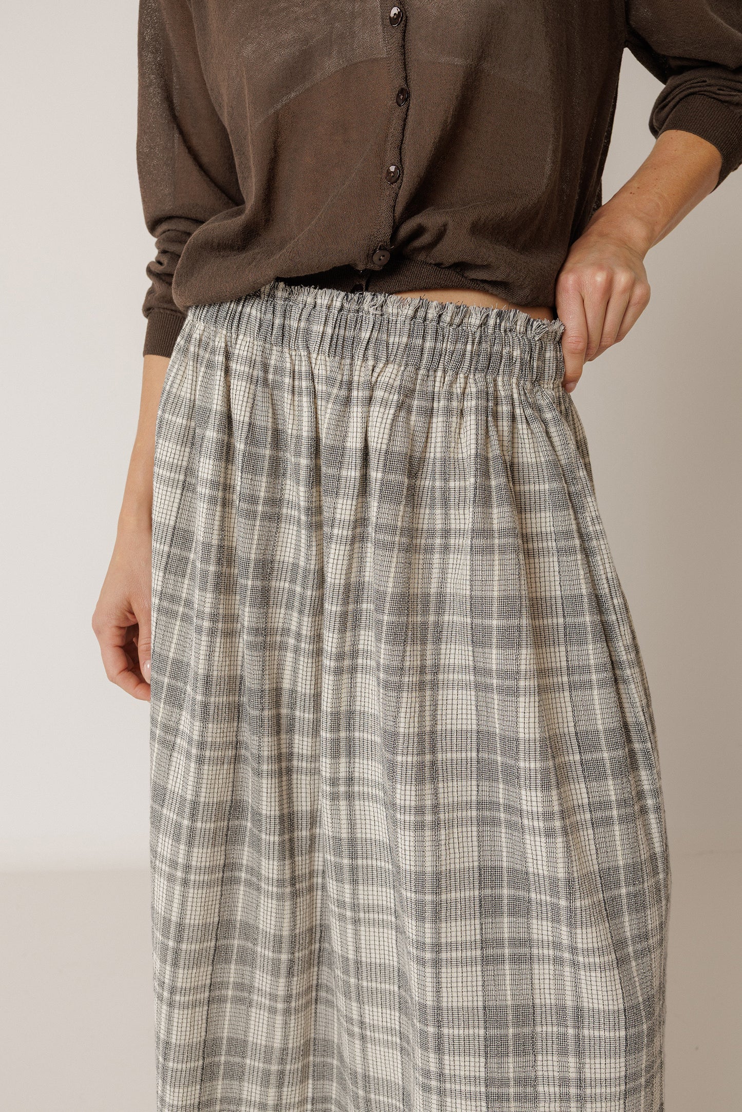 COTTON PLAID SKIRT